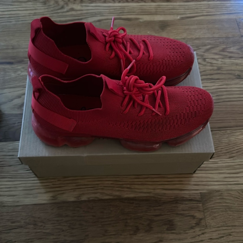 Red sneakers